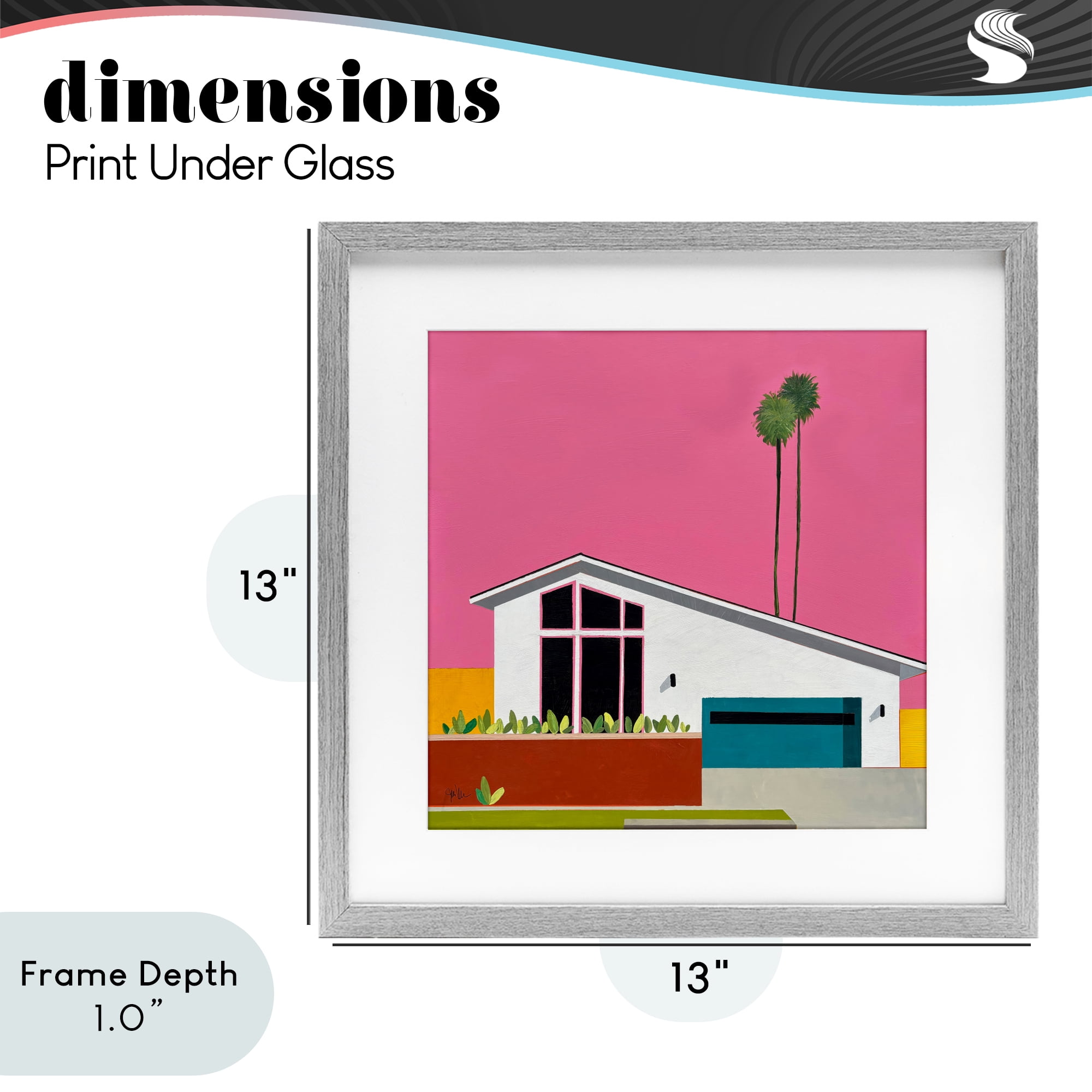 Stupell Industries Pink Sunkissed Suburbia Gray Framed Print Under Glass, design by Jan Weiss