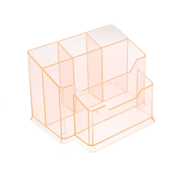 Homoyoyo Orange Acrylic Pen Holder with 5 Multi Grids for Desktop Organization and Office Supplies Storage