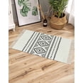 thumbnail image 2 of Vintage Farmhouse Boho Bathroom Runner Rug 2'x3'Washable Woven Area Rug, Argyle Line Texture Black Tassel Kitchen Rug,Throw Floor Mat Carpet Decorative for Living Room Bedroom, 2 of 7