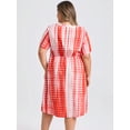 thumbnail image 3 of DARING DIVA Plus Size Tie Dye Summer Short Sleeves Dress 1X Orange, 3 of 5