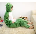 thumbnail image 3 of Pijama de una pieza de dibujos animados de rana de cuero verde de manga larga con dibujos animados de animales para hombre y mujer en pareja de otoño e invierno, 3 of 5