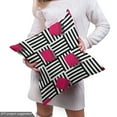 thumbnail image 4 of Ambesonne Teen Room Fabric by the Yard Upholstery, Geometric, 5 Yards, Magenta Black and White, 4 of 4