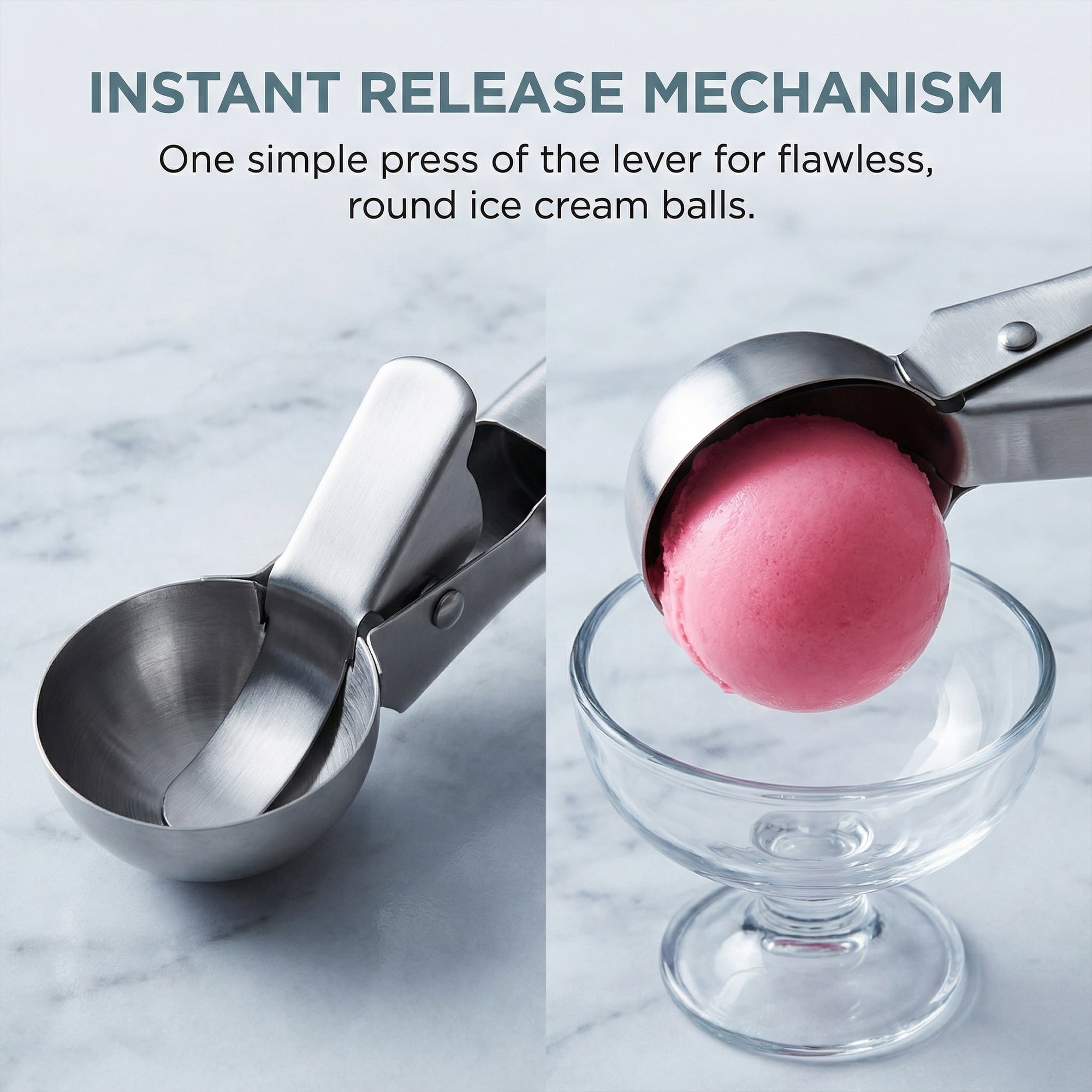 Unique Bargains Stainless Steel Pop-out Scooper with Handle Silver