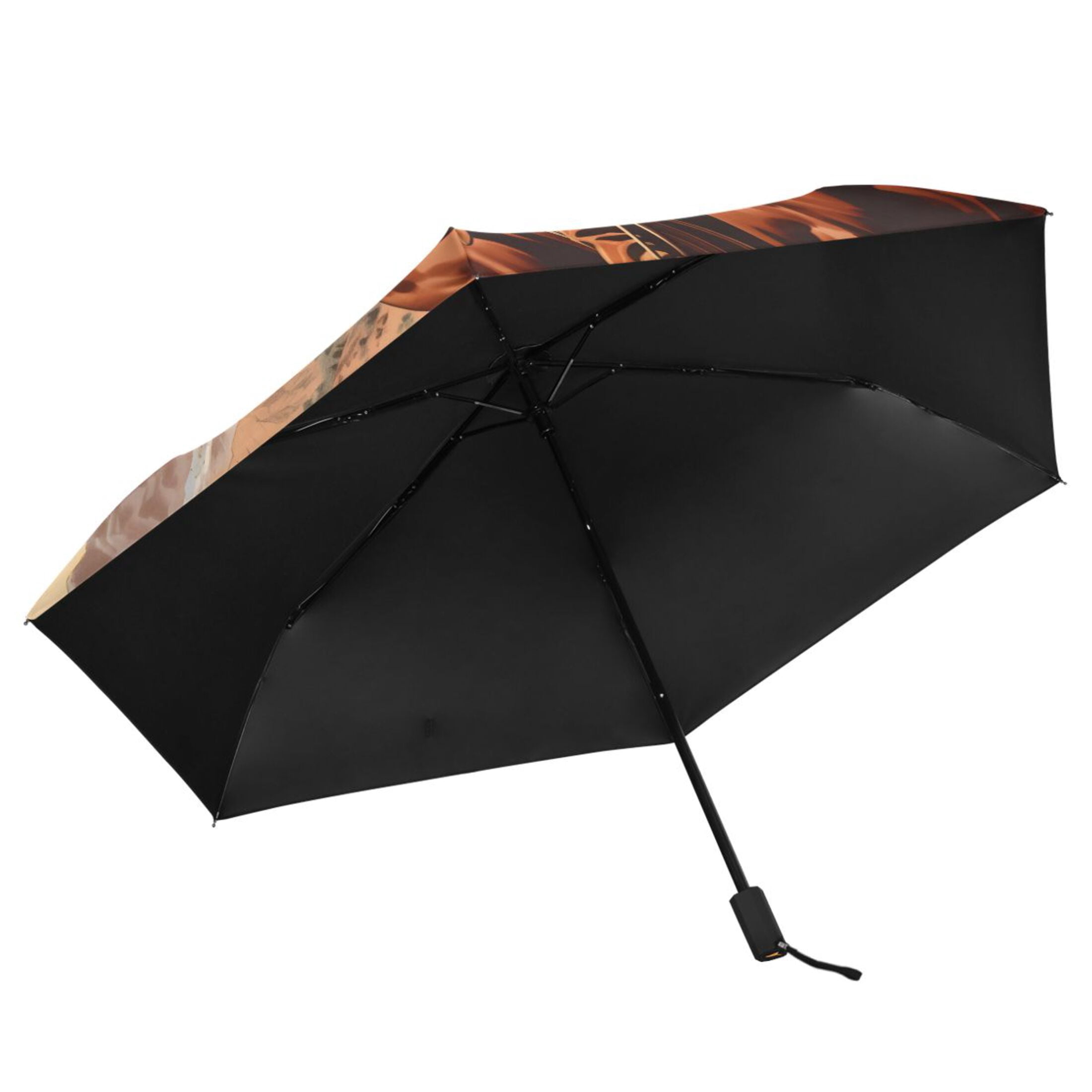 Cowgirl on Horseback Compact Sun Umbrella Windproof Travel Umbrellas for Rain Strong Portable UV Protection
