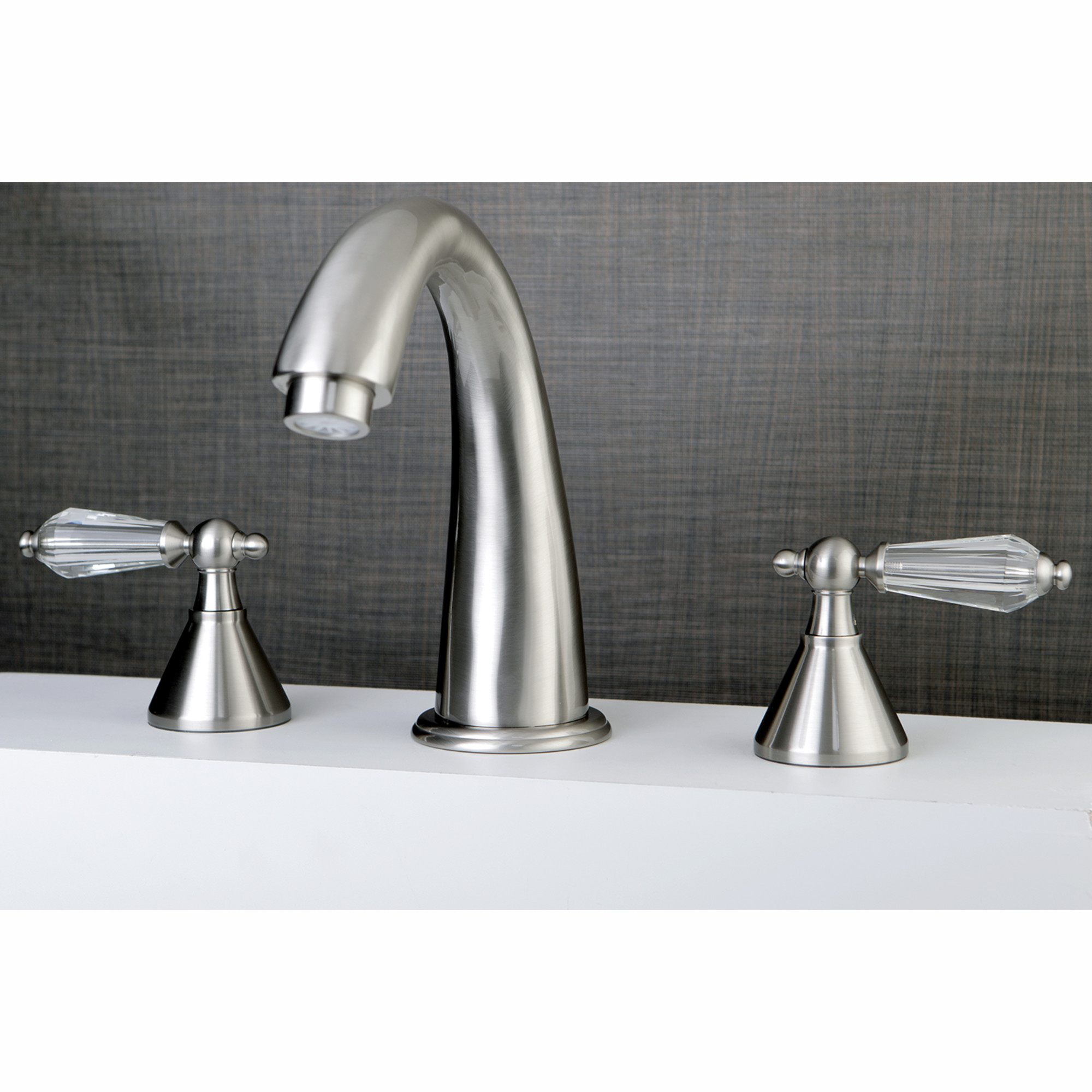 Kingston Brass KS2368WLL Wilshire Two-Handle Deck Mount Roman Tub Faucet, Brushed Nickel