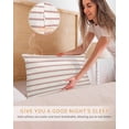 thumbnail image 5 of Red Striped Pillow Cases Standard Size Set of 2, Smooth Satin Pillowcase for Hair and Skin, Rustic Red Stripe Modern Art Beige Decorative Cooling Bed Pillow Covers with Zipper, 20x26 Inches, 5 of 5