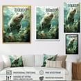 thumbnail image 4 of Designart "Manatee Grace Green Majesty I" Animals Framed Wall Art - Coastal Green Coastal Animal Bedroom Framed Canvas Wall Art, 4 of 6