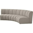 thumbnail image 3 of Maklaine Contemporary Brown Boucle Fabric 3pc. Modular Sectional, 3 of 10