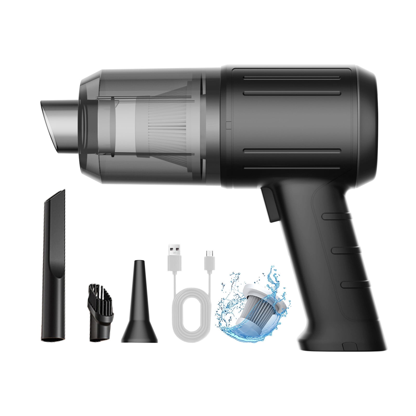 Compressed Air Vacuum,4 in 1 Air Duster Computer Mini Vacuum Cleaner, 160000RPM Brushless Motor Cordless Handheld Vacuum, Newest Generation Canned Air Spray Portable Car Vacuum Keyboard Cleaner