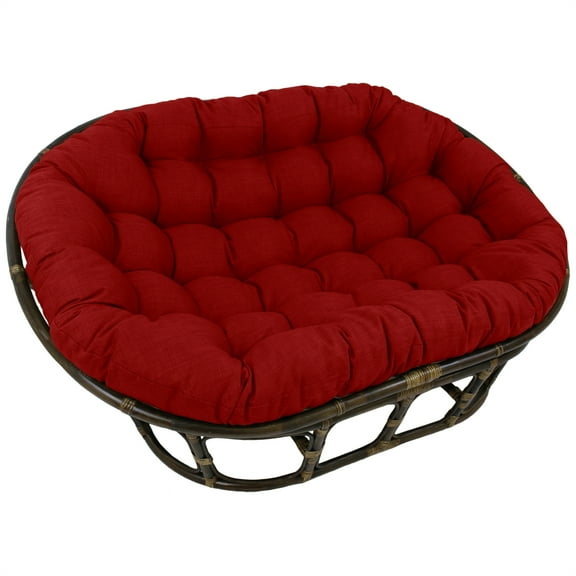 International Caravan Rattan Double Papasan Chair with Outdoor Cushion