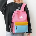 thumbnail image 5 of FUZHIQ Classic School Backpack for Ages 8-15, Simple Bookbag with Multiple Pockets, Water Resistant Lightweight Middle School Bag, Pink, 5 of 6