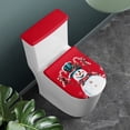 thumbnail image 3 of HELLHERO Snowman Candy Cane Pack of 2 Toilet Seat Lid Cover Set Universal Elastic Fabric, Stretch, Bathroom, 3 of 8