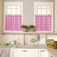 thumbnail image 4 of Valentine''s Day Kitchen Curtains and Valances Set, Rod Pocket Curtains Tier Farmhouse Window Curtains 24 Inch Length, Romantic Pink Loving Heart Plaid 3 Piece Kitchen Curtains Set, 4 of 6