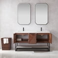 thumbnail image 5 of Mahon 60MB" Double Bath Vanity in N.A Deep Walnut with White Grain Stone &Mirror, 5 of 16