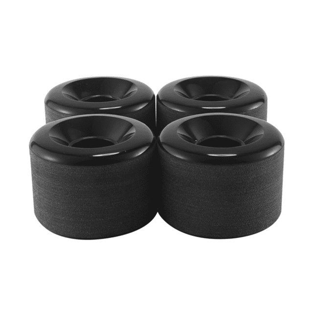 4 Pcs Roues de Planche à Roulettes Élastiques PU Portables Flexibles Durables 65X45 Roues de Planche à Roulettes Sport Noir