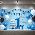 thumbnail image 5 of Blue Theme Happy 1st Birthday Banner Gold Stars First Birthday Display Balloon Decor Cake Design 1st Birthday Backdrop for 1st Birthday Party Baby Boy Birthday Indoor Celebration, 5 of 9