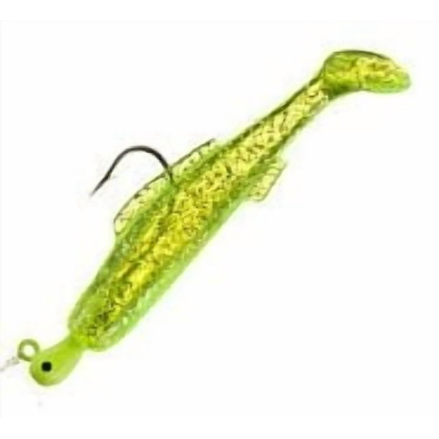 H & H Lure ICMDR-14 3 Po Cocahoe Minnow Double Rigs - Paillettes Chartreuse