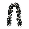 thumbnail image 2 of 69 Inch Black Rose Vine Garland, Artificial Flowers Garland Artificial Rose Garland Black Fake Rose Garland Flowers for Hotel Wedding Home Party Garden Art Decor, 2 of 7