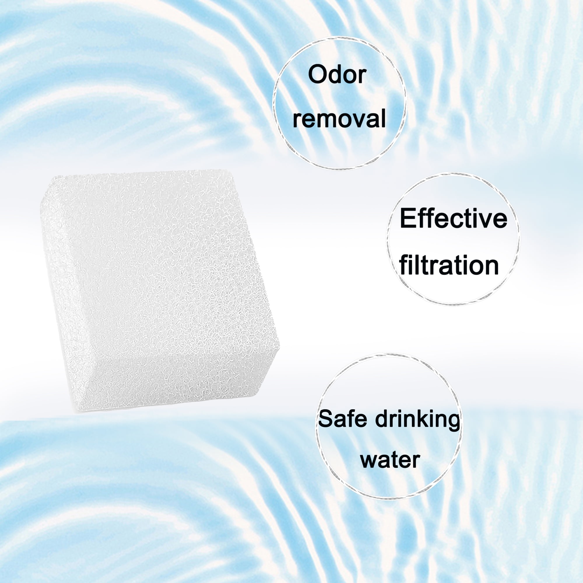 Delapan Cat Water Fountain Filters for 67oz/2L Adjustable Water Flow Pet Fountain, 30 Pack Sponges
