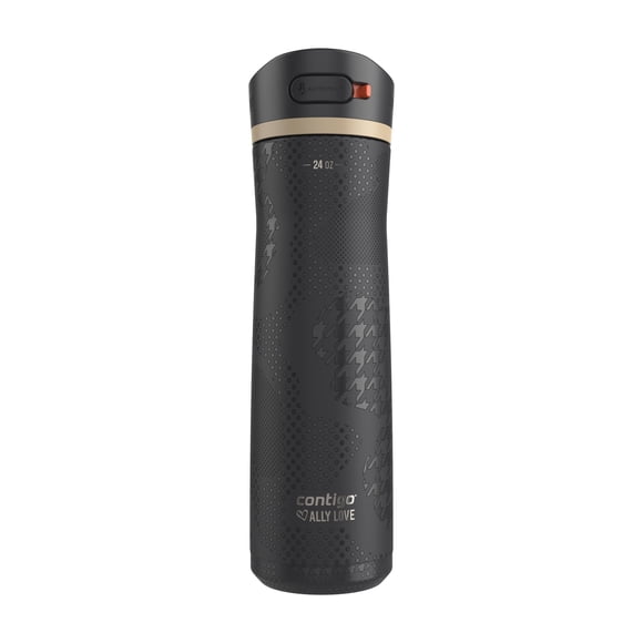 Contigo x Ally Love Ashland Chill 2.0, acero inoxidable, botella de agua a prueba de derrames con tapa AutoPop Easy Lean, sin BPA, 24 oz, regaliz