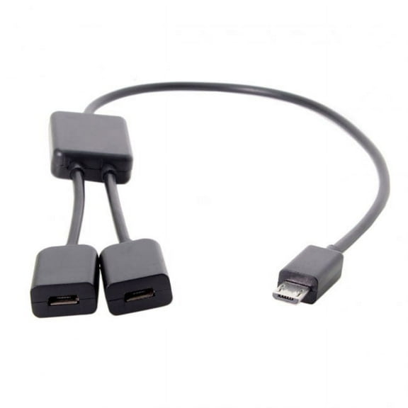 Xiwai Hub Micro USB to Dual Ports Micro USB Female Hub Cable for Laptop PC Mouse Flash Disk