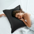 thumbnail image 3 of PiccoCasa Soft 1800 Microfiber Oxford Pillowcases 2Pcs, Standard Black, 3 of 8