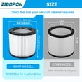 thumbnail image 3 of Filtros Shop Vac de repuesto Zibopon 90398 tipo AA (paquete de 2), 3 of 9