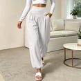 thumbnail image 3 of cocolona Womens High Waist Yoga Pants Elastic Waist Straight Slim Leg Gym Workout Pants with Pockets, 3 of 5