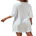 thumbnail image 3 of CHOK Paréos d'Été pour Maillots de Bain en Chiffon pour Femmes, Robe Chemise à Pompons Ample, 3 of 6