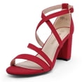 thumbnail image 1 of Sandalia DREAM PAIRS MADISON Roja de Gamuza con Tacón Bajo y Grueso 7.5, 1 of 9