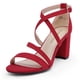thumbnail image 1 of Dream Pairs Sandalias De Tacón Bajo Y Grueso Con Correa En El Tobillo Para Mujer, Talla 5, Rojo/Ante Madison, 1 of 9