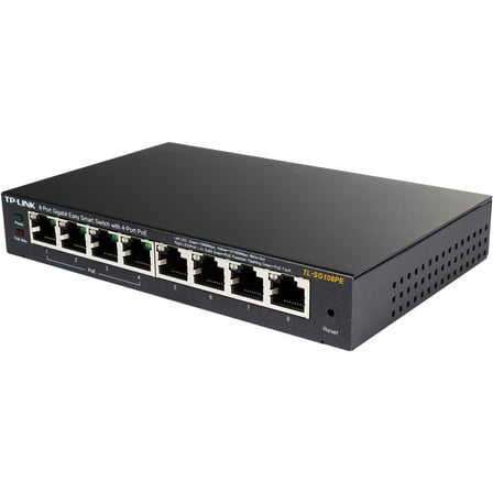TP-Link TL-SG108PE V3 | 8 Port Gigabit PoE Switch | Easy Smart Managed | 4 PoE  Ports @64W | Plug & Play | Sturdy Metal w/ Shielded Ports | Fanless | QoS, Vlan & IGMP | Limited Lifetime Protection