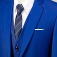 thumbnail image 4 of Cloudstyle Men's 3Pcs Business Professional Casual Daily Slim Fit One Button Suit Set (Blazer + Vest + Pants), 4 of 5