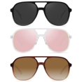 thumbnail image 1 of YDAOWKN Gafas de sol de aviador cuadradas retro para mujer y hombre, gafas de sol vintage de los años 70 con doble puente, 1 of 1