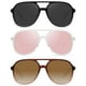 thumbnail image 1 of YDAOWKN Gafas de sol de aviador cuadradas retro para mujer y hombre, gafas de sol vintage de los años 70 con doble puente, 1 of 1