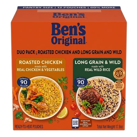 Ben s Original Long Grain & Wild Flavored Rice And Ben s Original Ready Rice Roasted Chicken - Combo Pack Total Net Wt. 17.6 oz