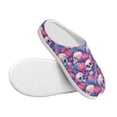 thumbnail image 3 of Balery white Skull blue flower Pattern Women's Fuzzy Memory Foam Slippers Fluffy Winter House Shoes Indoor and Outdoor-35/36, 3 of 7