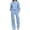 Light Blue, variant on Unir Women Solid Loungewear 2 Piece Set, Crew Neck Loose Sweatshirt & Elastic Drawstring Wide Leg Pants Relaxed Home Wear True To Size