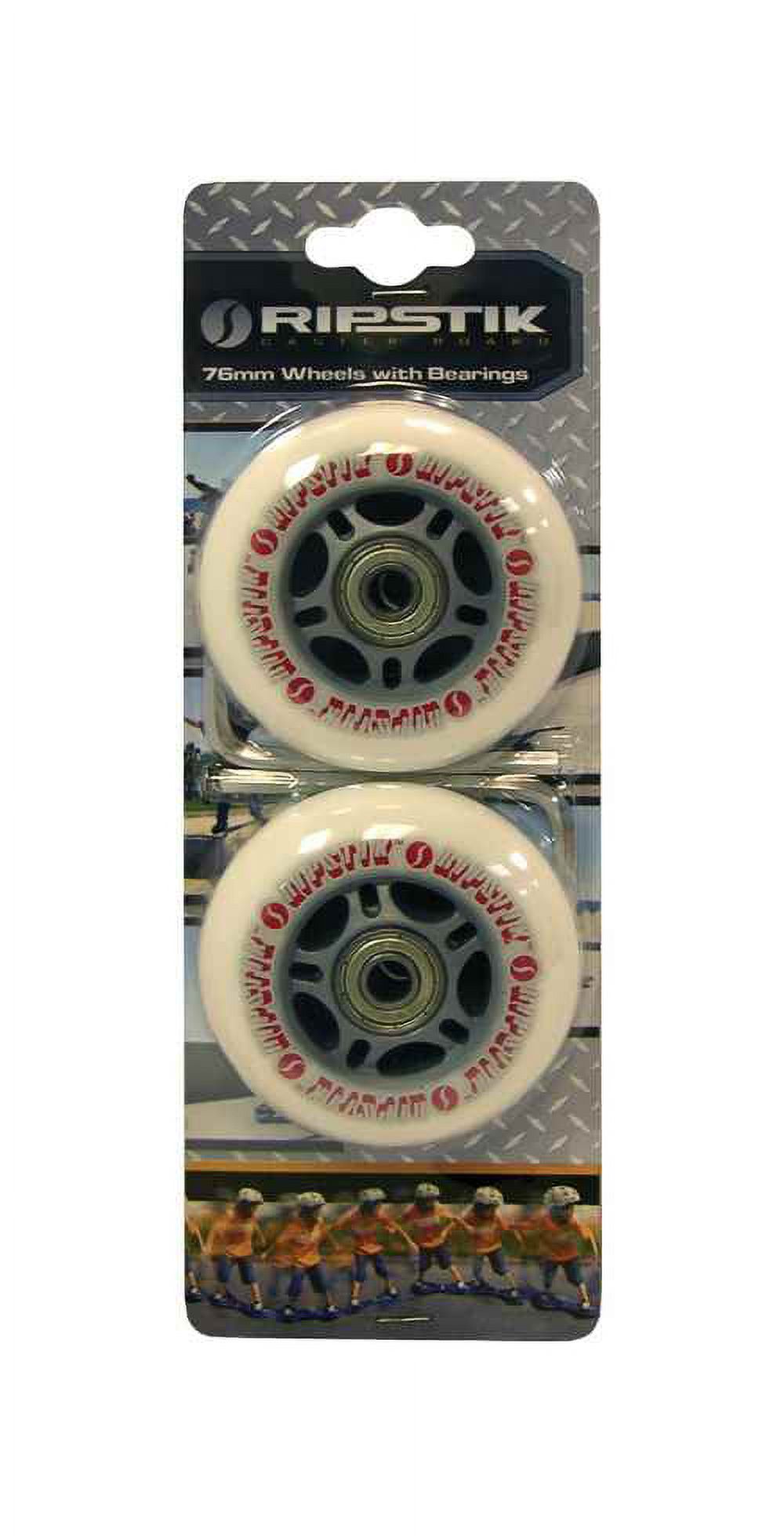 Razor Ripstik Wheels with 76 mm ABEC-5 Bearings Silver/ Red- Polyurethane - image 2 of 7