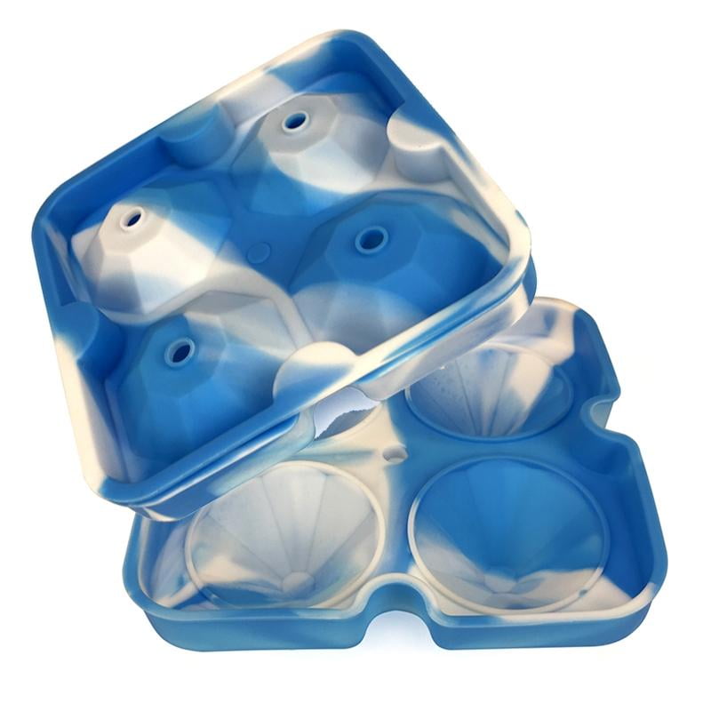 DiamondShaped Silicone Ice Cube Mold Tray with Lids Easy Release 4