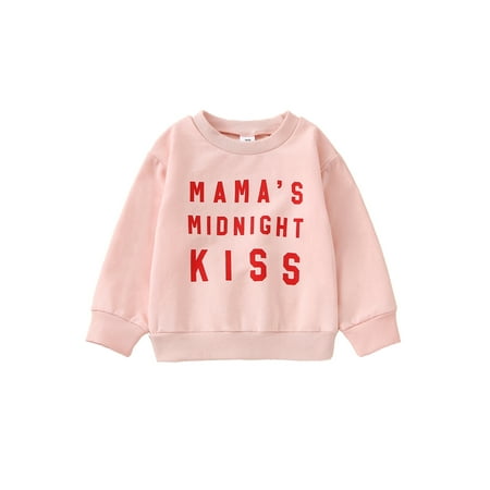 

Valentine s Day Toddler Baby Boy Girl Sweatshirt Long Sleeve Letter Print Pullover Tops Casual Unisex Baby Clothes