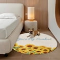 thumbnail image 2 of Yellow Sunflowers Round Area Rug 3.3Ft Washable Circle Rugs for Dining Room Table, Summer Floral Elegant Pastoral Botanical Non-Slip Carpet Floor Mats Indoor Outdoor Carpet Runner Home Decor, 2 of 8