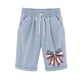 thumbnail image 1 of Pantalones Elásticos de la Cintura para las Mujeres Impresos Medias Pantalones Cortos, Bolsillos Casuales Poliéster para Toda la Temporada, 1 of 3