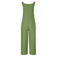 thumbnail image 7 of APEXFWDT Womens Casual Cotton Linen Jumpsuits Sleeveless Wide Leg Loose Romper Overalls Summer Baggy Solid Capri Jumpsuits with Pocket, 7 of 7