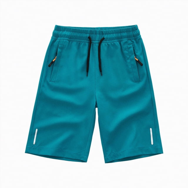 Gubotare Shorts Cargo pour Garçon Shorts de Sport de Basketball Style Maille de Performance Active pour Garçons Taille 6-7 (Vert, 6-7 Ans)