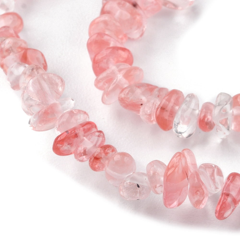 10 strand Cherry Quartz Glass Beads Strands Chip 1.5~4.5x3~13x2.5~8mm Hole: 0.6mm 30.94~31.97 inch(78.6~81.2cm) Cherry Quartz Glass