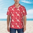 thumbnail image 2 of Xecao Hello Summer Flamingo print Hawaiian shirt - a stylish short-sleeve button-down for men, perfect for casual beach and tropical outings., 2 of 9