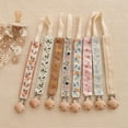thumbnail image 3 of Embroidered Baby Embroidered Pacifier Chain Baby Teether Small Toys Anti-falling Chain Beech Wood Pacifier Clip Lanyard, 3 of 5