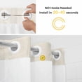 thumbnail image 2 of No Hook Shower Curtain with Snap in Liner, St. Patrick's Day Shamrock Retro Linen Waterproof Bath Curtain Double Layers with See Through Top Window, Farmhouse Gnome Hotel Shower Curtains 48x72in, 2 of 9