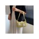 thumbnail image 4 of Bolso de hombro para mujer con cierre de cremallera, decoración floral, bolso de señora de lona a la moda para verano, 4 of 8